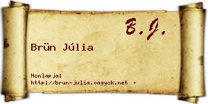 Brün Júlia névjegykártya
